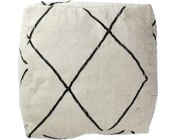 Poufs&Pillows - Vloerkussen Beni Ourain - Stoffen poef 60x60x25cm - Gevuld geleverd - Ideaal voor woon-, slaap- of kinderkamer