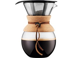 Pour Over Cafetière Met Permanent Filter 1 L Meerlaags Transparant - Bodum 11571-109 - Groot Formaat - Koffiezetapparaat met Glazen Karaf