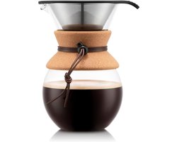 Pour Over Koffiezetter met Permanent Filter – Vaatwasmachinebestendig – Glazen Koffiekan voor Handmatig Zetten – 14 x 16 x 20 cm