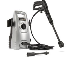 Powerplus Elektrische Hogedrukreiniger POWXG90400 - 1200 W Terrasreiniger, start/stop functie, max. druk van 100 bar en temperatuur van 50 °C, 3 m slang en accessoires inbegrepen, Reinigen van auto's, meubelen en fiets