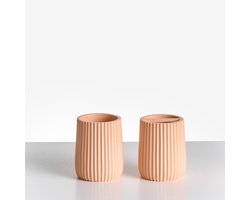 POZUZO - Badkameraccessoireset - Oranje - Polyresin