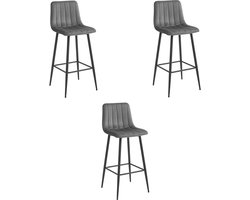 POZZA kruk - donkergrijs fluweel / zwarte poten x 3