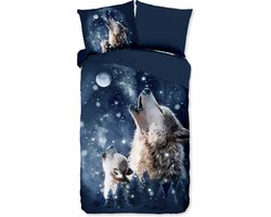 Prachtig dekbedovertrek Wolven - 140x200/220 (eenpersoons) - scherp geprint - heerlijk zacht en comfortabel - luxe kwaliteit - strijkvrij en sneldrogend