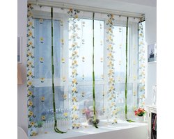 Prachtig lichtgewicht doorschijnend gordijn - Fadeless - Tule gordijnen met haken voor balkon en frans raam - Woonkamer - 80 x 150 cm .