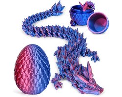 Prachtige 3D Geprinte Draak in Ei, Flexibele Kristallen Draak Beeldje voor Thuis en Kantoor, Uniek Decoratief Speelgoed en Verzamelobject