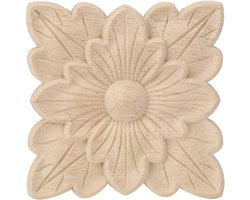 Prachtige Bloem Motief Houten Gegraveerde Applique Meubel Decoratie - Tuin Deur Accessoires - Houtsnijwerk Decals Voor Wand Vanity Kast Dressoir Hoofdbord Spiegel Kappen Vernieuwen Oud