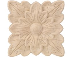 Prachtige Bloem Motief Houten Gegraveerde Applique Meubel Decoratie - Tuin Deur Accessoires - Houtsnijwerk Decals Voor Wand Vanity Kast Dressoir Hoofdbord Spiegel Kappen Vernieuwen Oud