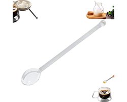 Prachtige glazen lepels - Lepelhart Kleurrijke glazen roerstokjes - Glazen roerlepelstelen - Vaatwasserbestendig - Hittebestendige roerlepels - Glazen theelepel - Voor het roeren van thee - Koffiezoutfeest - Familie 1 stuk - Helder