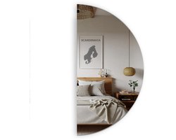 Prachtige halfronde spiegel van 100 cm, groot, stijlvol en elegant, perfect voor de slaapkamer en woonkamer.