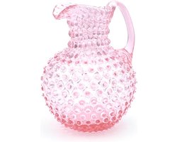 Prachtige roze Ananas karaf rosalin – handgemaakt - hobnail decanter jug – handmade jar – wijnkan - waterkan - ROYAL BOHEMIA Anna von Lipa - moderne vaas