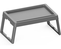 Practic - Bedtafel - Inklapbare draagbare tafel - Laptoptafel - Ontbijttafel - Ontbijt op bed - Grijs