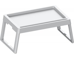 Practic - Bedtafel - Inklapbare draagbare tafel - Laptoptafel - Ontbijttafel - Ontbijt op bed - Wit
