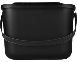 Practic Mini Bini - Afvalbak 6L - met deksel en handvat voor de keuken - BPA-vrij - Zwart - 17cm x 24.5cm x 19cm
