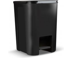 Practic - Prullenbak 25L - vuilnisbak met pedaal - zwart