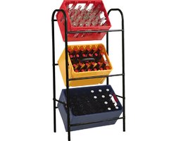 Practo Home - Krattenrek - Gelakt staal - 3 kratten - Zwart