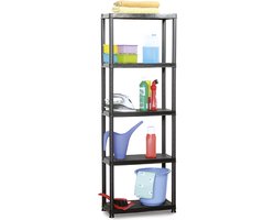 PRACTO HOME - Plasti Rack - Eenvoudig Te Monteren Rek - 172 x 61 x 31 cm - Zwart