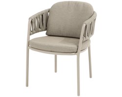 Prado ⌀130cm latte met 4x Calma dining stoel 4 Seasons Outdoor