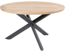 Prado dining tuintafel 130 cm rond teak met alu onderstel Taste 4SO