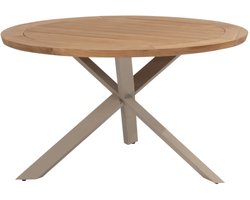 Prado dining tuintafel 130 cm rond teak met latte onderstel Taste 4SO
