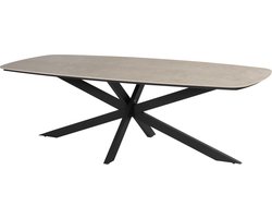 Prado dining tuintafel 240x105xH75 cm antraciet met keramisch deens ovaal blad Taste 4SO