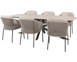 Prado Florence dining tuinset 240x105xH75 cm 7 delig terre keramisch deens ovaal Taste 4SO