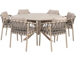 Prado Piacenza dining tuinset 160xH75 cm 7 delig keramiek latte Taste 4SO