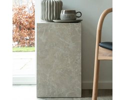 Prague Side Table - Side Table, marble look, beige, 30x30x50 cm