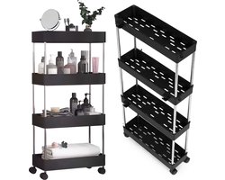 Praktisch badkamermeubel op wielen - Compact opbergrek 85 cm