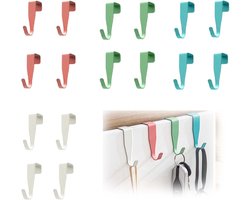 Praktische 16-delige set metalen haakjes voor kleding, badkamer en kastdeuren - Ideaal voor het ophangen van jassen, handdoeken en accessoires
