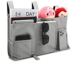 Praktische Bedorganizer met 7 Vakken - Hangende Opbergtas voor Nachtkastje en Kantoor, Zwart