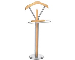 Praktische Dressboy voor Heren - Kledingrek met Kleerhanger en Broekhanger in Beukenkleur