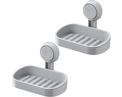 Praktische grijze zeepdispenser voor douche, set van 2, ideaal voor badkamerorganisatie en ruimtebesparing