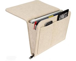 Praktische Opbergzak voor Bed, Hangende Organizer van Vilt voor Slaapkamer en Bank, Ideaal voor Kleding, Boeken en Accessoires (Beige)