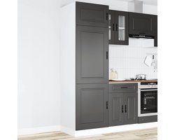 Praktische stoffen kast met grote laden voor optimale opslag thuis en in de logeerkamer, zwart, 60 x 57 x 207 cm, 1 x cupboard)