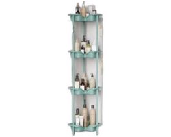 Praktische Vierlaagse Douche Organizer voor Hoekmontage en Vrijstaande Plaatsing in Badkamer