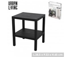 "PRATIK" RECHTHOEKIG REK MET 2 NIVEAUS – ZWART – 38,5 X 33 X H45 CM