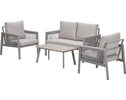 Preci aluminium loungeset - taupe - desert sand