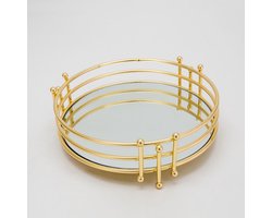 Precious Gifts - Gold Mirror Tray - Round Gold Mirror Tray