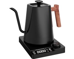Precisie Zwanenhals Waterkoker met Temperatuurinstelling - 1 Liter, Snel Koken en Warmhoudfunctie