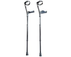 Premis Cumfy Elleboogkruk – Ergonomische Kruk met Zachte Handgreep – Verstelbare Loopkruk – Comfortabele Elleboogkrukken – Anti-Rammel – Max. 160 kg – Zwart