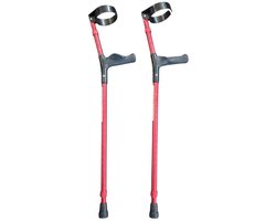 Premis Cumfy Ergonomische Elleboogkruk – Verstelbare Loopkruk met Zachte Handgreep – Anti-Rammel – Max. 160 kg – Rood