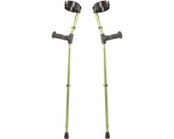 Premis - Elleboogkruk - Ergonomisch handvat - Anti rammel verstelling - Groen per paar