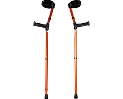 Premis - Elleboogkruk - Ergonomisch handvat - Anti rammel verstelling - Oranje per paar