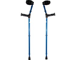 Premis - Elleboogkrukken - Ergonomisch handvat - anti-tik beveiliging - metallic blauw - per paar