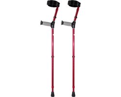 Premis elleboogkrukken paar standaard softgrip handgreep (rood/roze)