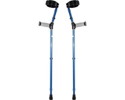 Premis - Elleboogkrukken - Standaard Softgrip - Verstelbaar - 75-100 cm - Paar - Gesloten Manchet - Blauw