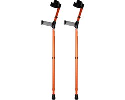 Premis - Elleboogkrukken - Standaard Softgrip - Verstelbaar - 75-100 cm - Paar - Open Manchet - Oranje