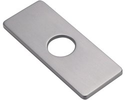 Premium Afdekplaat RVS rechthoekig voor wastafelkraan keuken - Grijs - Spatscherm - Waterkering