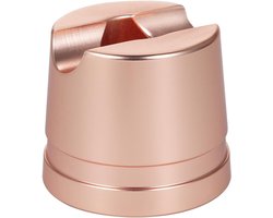 Premium Aluminium Veiligheidsscheermesstandaard, Duurzame Mini-scheermeshouder, Basis voor Mannen, Badkamer, Aanrecht, Zilver, Matzwart Pistool (Rosé goud)