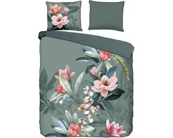 Premium Biologisch Katoen/Satijn Lits-jumeaux Dekbedovertrek jildau Groen | 240x200/220 | Luxe En Comfortabel | Hoogwaardige Kwaliteit